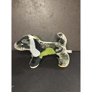 Douglas Patchwork SLY 9 RAD DOG Gray Black Green Speckled 13" Plush Puppy Toy